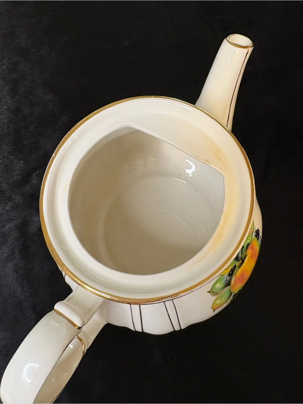 Vintage James Sadler & Sons Porcelain Teapot 22kt Gold  Trim